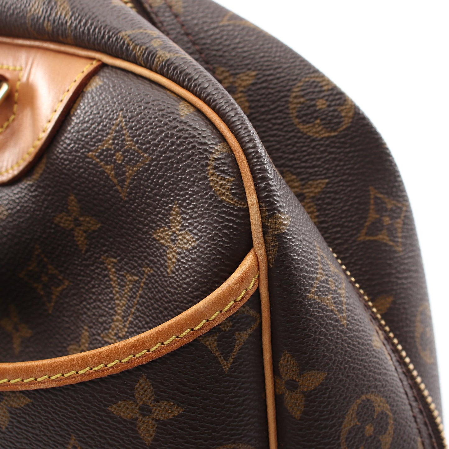 ドーヴィル ボーリングヴァニティ モノグラム ハンドバッグ PVC レザー ブラウン ルイヴィトン バッグ LOUIS VUITTON