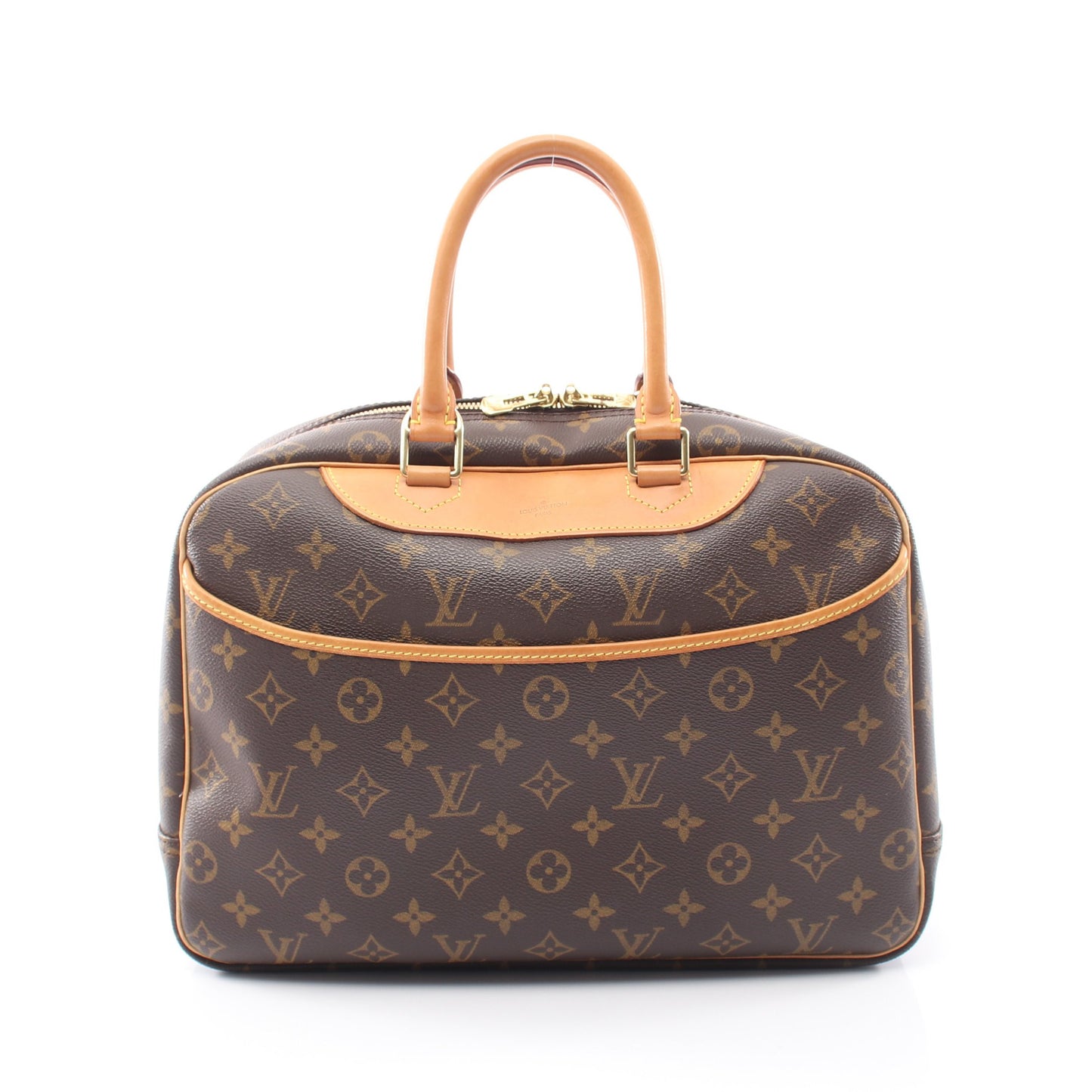 ドーヴィル ボーリングヴァニティ モノグラム ハンドバッグ PVC レザー ブラウン ルイヴィトン バッグ LOUIS VUITTON