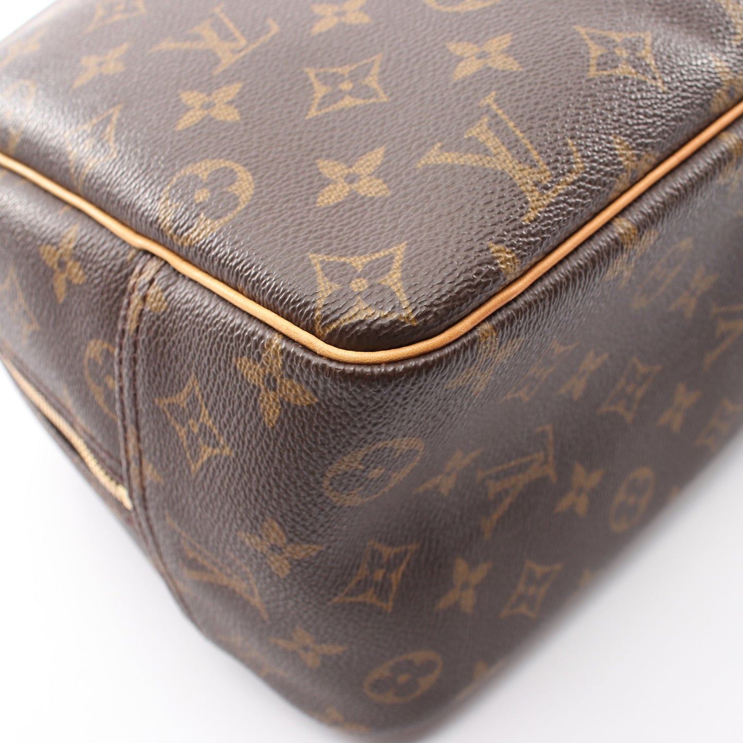 ドーヴィル ボーリングヴァニティ モノグラム ハンドバッグ PVC レザー ブラウン ルイヴィトン バッグ LOUIS VUITTON