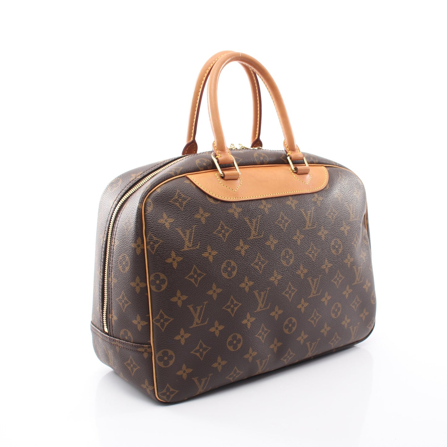 ドーヴィル ボーリングヴァニティ モノグラム ハンドバッグ PVC レザー ブラウン ルイヴィトン バッグ LOUIS VUITTON