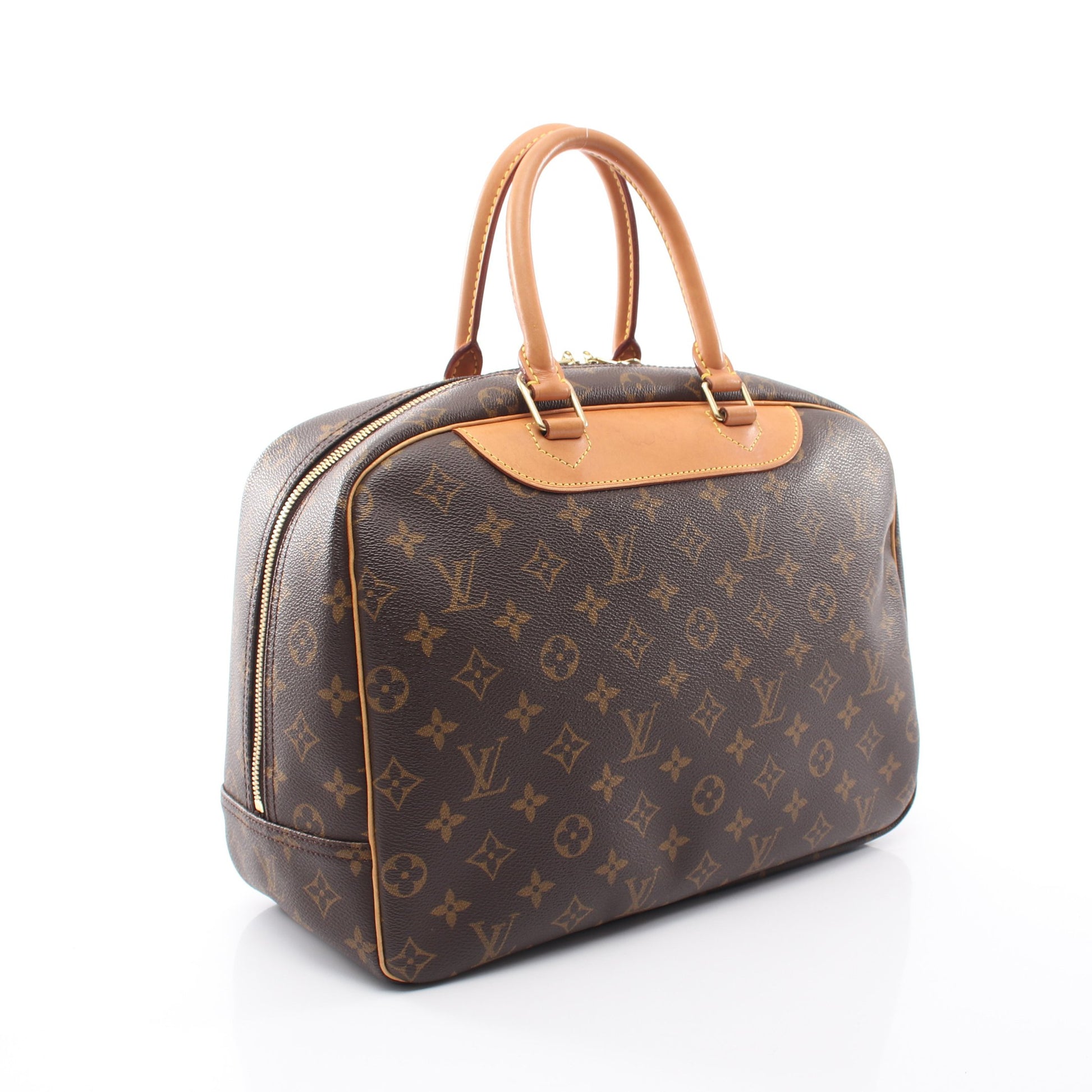 ドーヴィル ボーリングヴァニティ モノグラム ハンドバッグ PVC レザー ブラウン ルイヴィトン バッグ LOUIS VUITTON