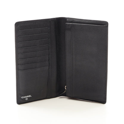 バタフライカメリア ZIP長財布 二つ折り長財布 レザー ブラック シルバー金具 シャネル 財布・小物 CHANEL