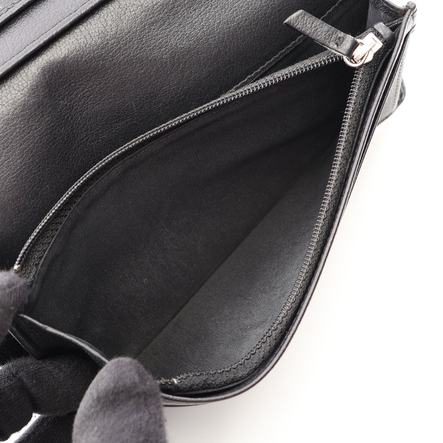 バタフライカメリア ZIP長財布 二つ折り長財布 レザー ブラック シルバー金具 シャネル 財布・小物 CHANEL
