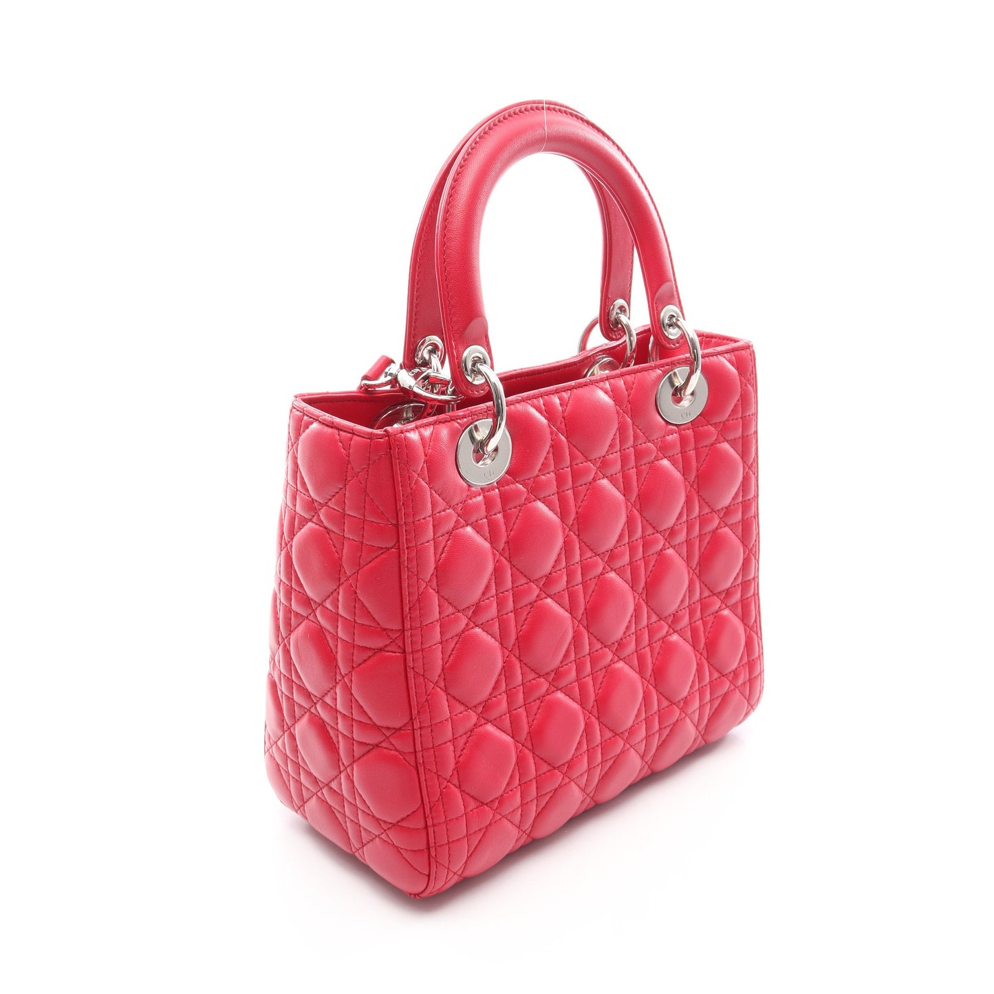 LADY DIOR レディディオール カナージュ 2WAY ハンドバッグ レザー ピンクパープル クリスチャンディオール バッグ Christian Dior