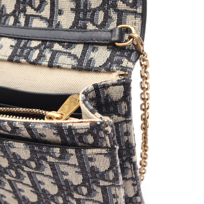 SADDLE サドル オブリーク チェーンウォレット キャンバス レザー ベージュ ネイビー クリスチャンディオール バッグ Christian Dior