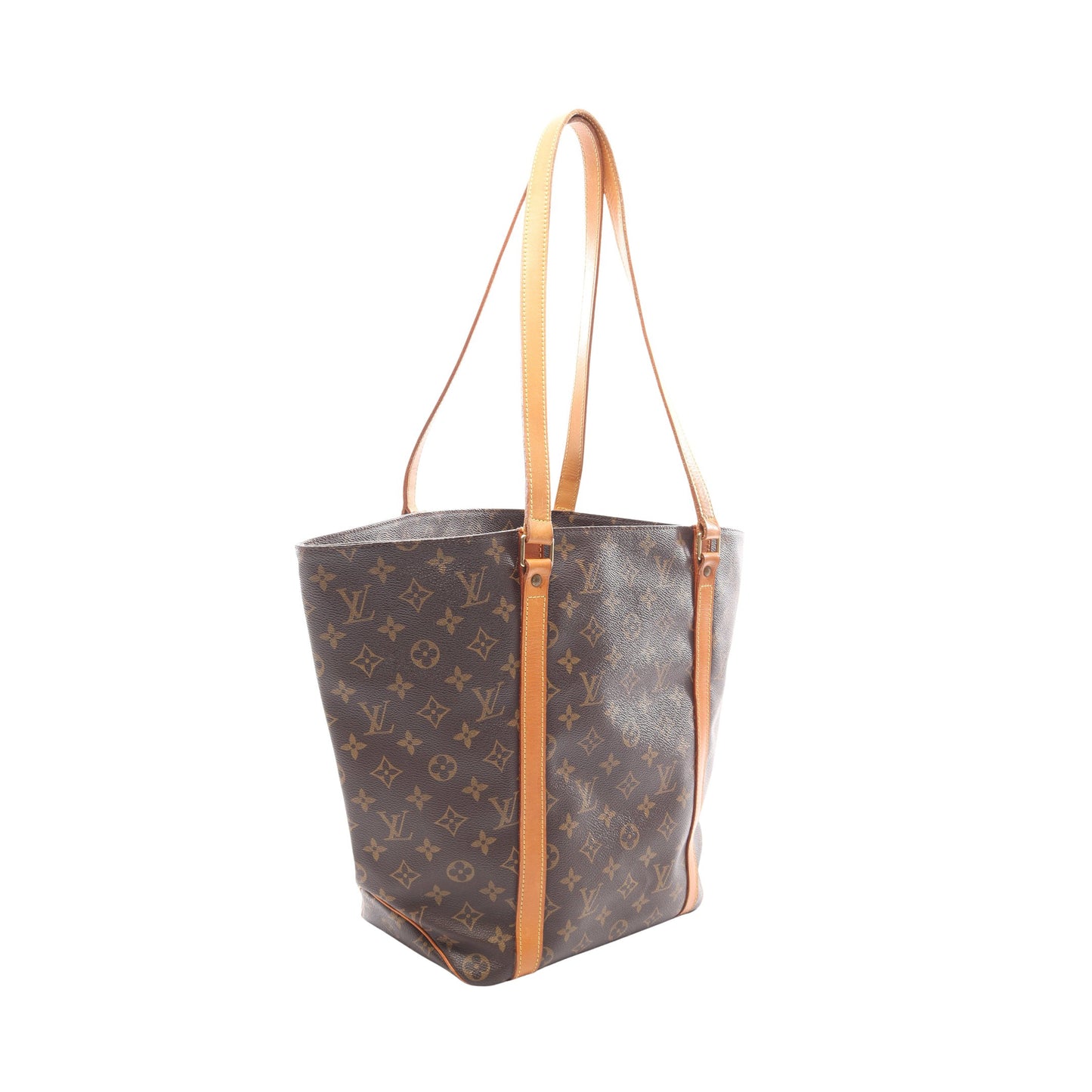 サックショッピング モノグラム ショルダーバッグ トートバッグ PVC レザー ブラウン ルイヴィトン バッグ LOUIS VUITTON