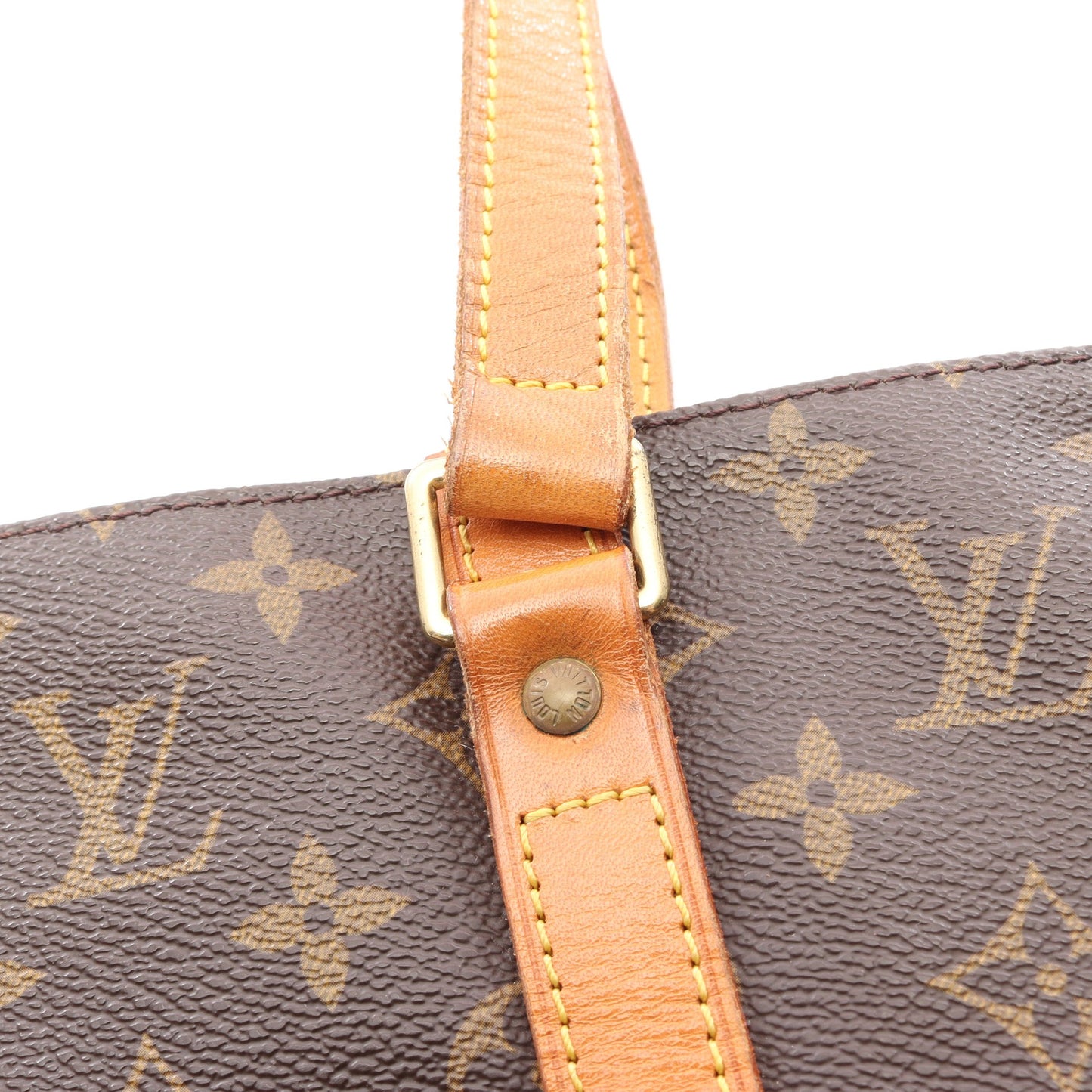 サックショッピング モノグラム ショルダーバッグ トートバッグ PVC レザー ブラウン ルイヴィトン バッグ LOUIS VUITTON