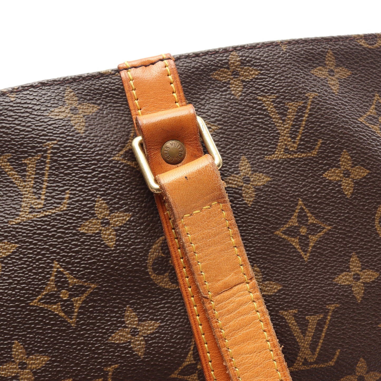 サックショッピング モノグラム ショルダーバッグ トートバッグ PVC レザー ブラウン ルイヴィトン バッグ LOUIS VUITTON