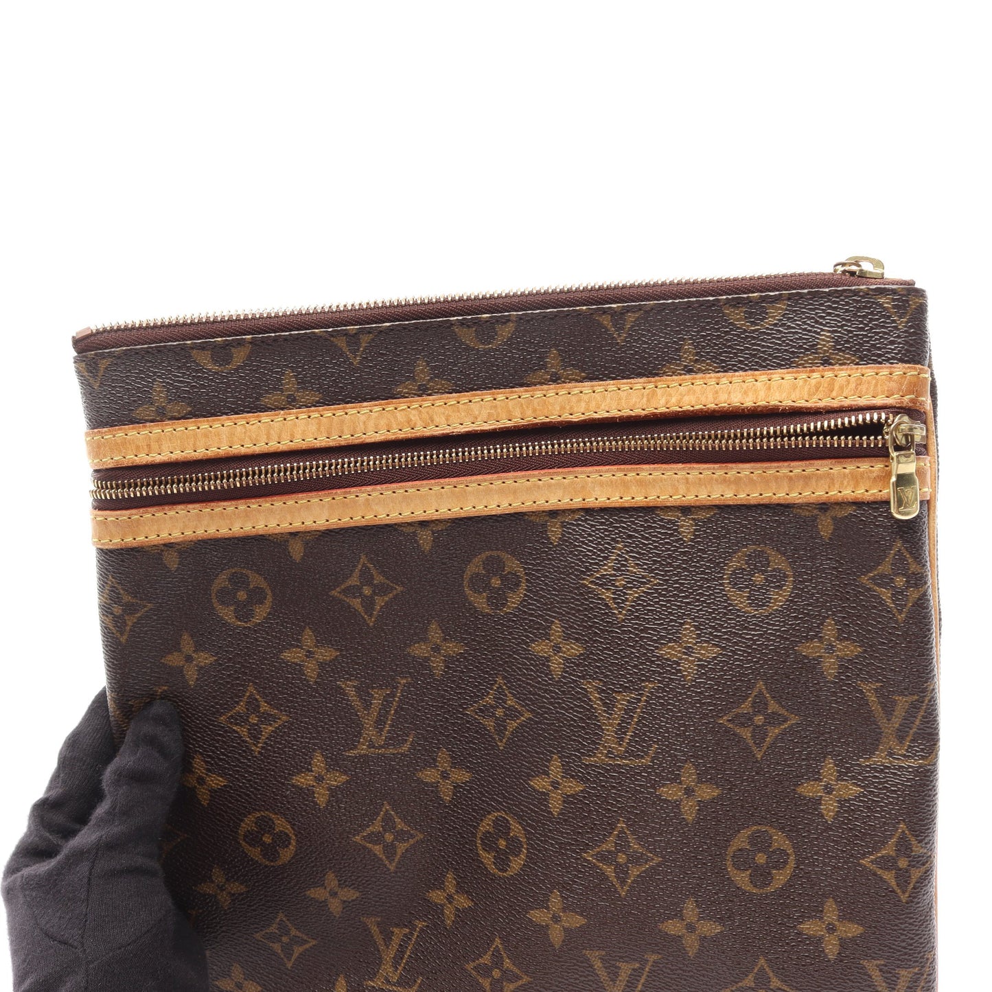 ポシェットボスフォール モノグラム ショルダーバッグ PVC レザー ブラウン ルイヴィトン バッグ LOUIS VUITTON