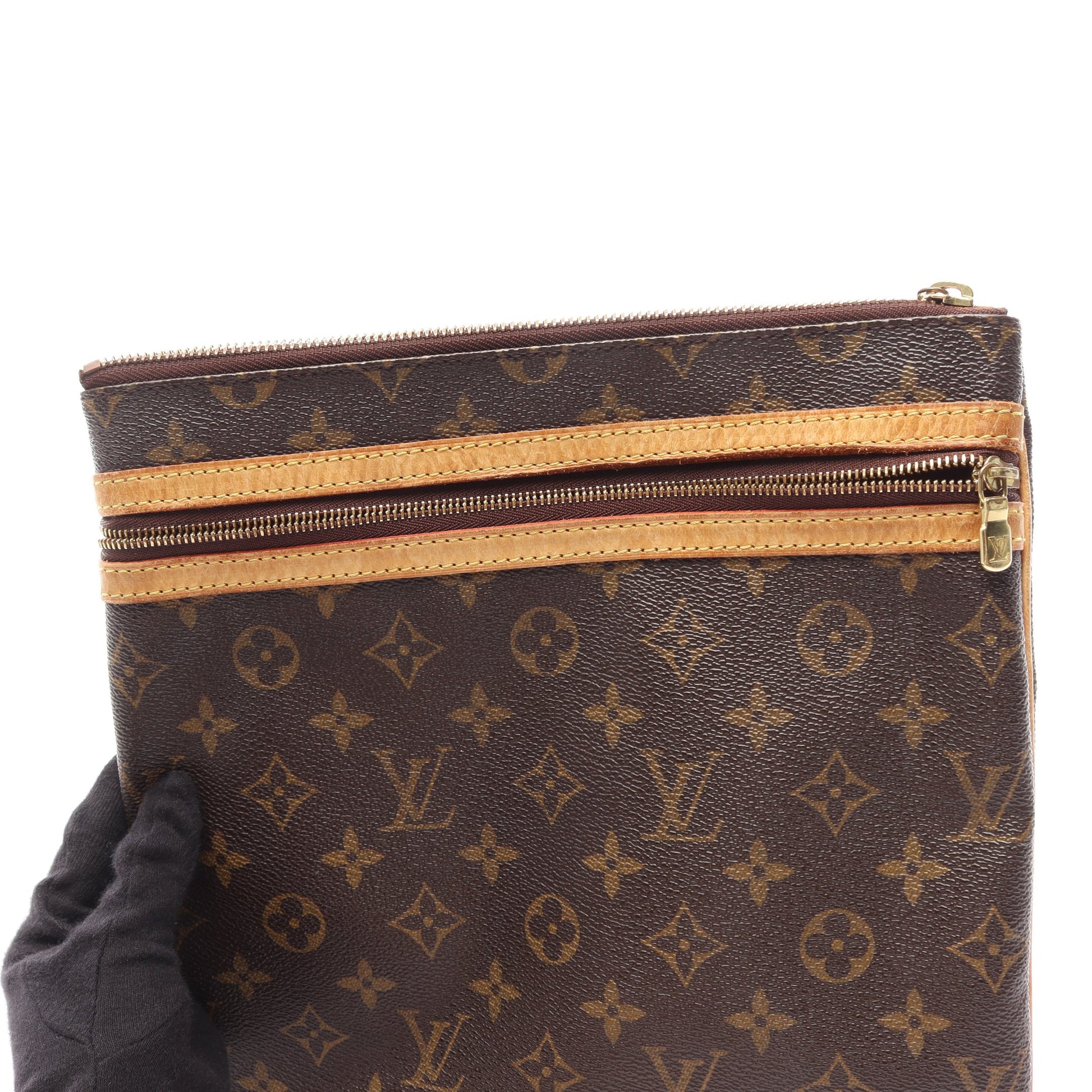ポシェットボスフォール モノグラム ショルダーバッグ PVC レザー ブラウン ルイヴィトン バッグ LOUIS VUITTON