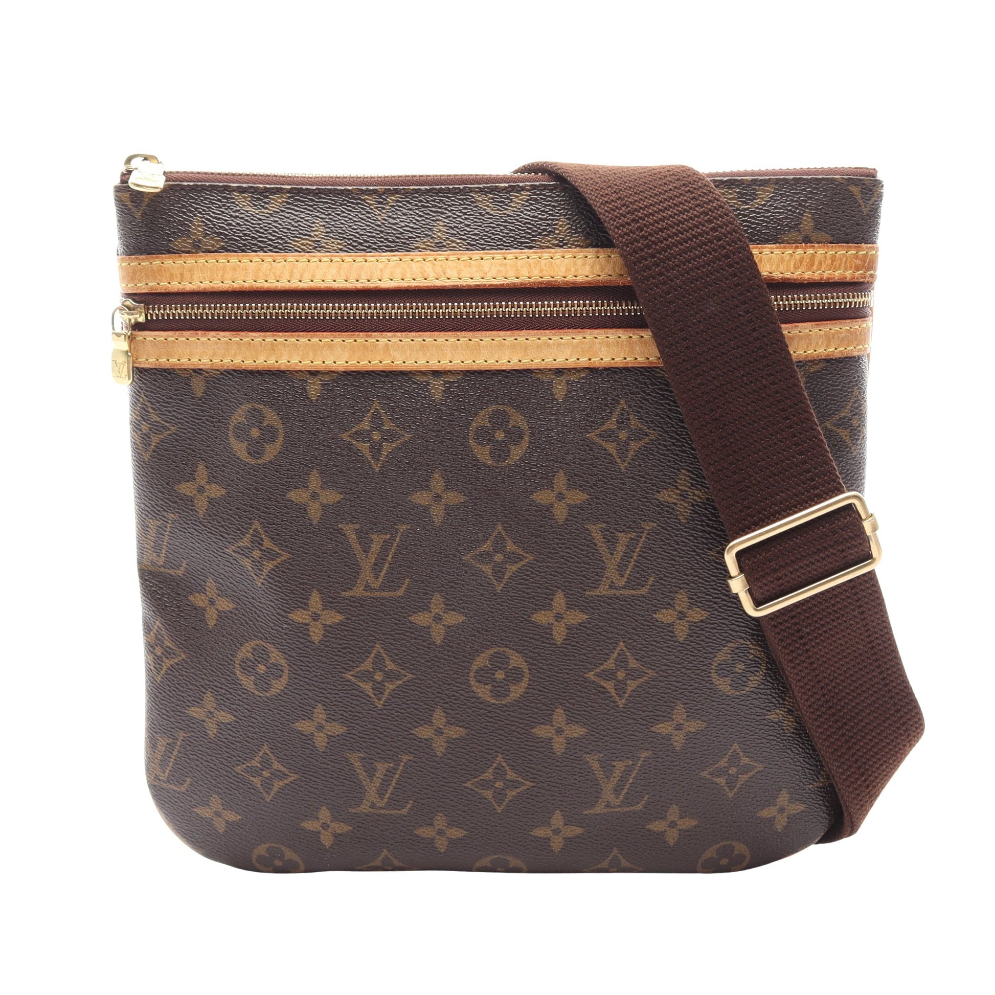 ポシェットボスフォール モノグラム ショルダーバッグ PVC レザー ブラウン ルイヴィトン バッグ LOUIS VUITTON