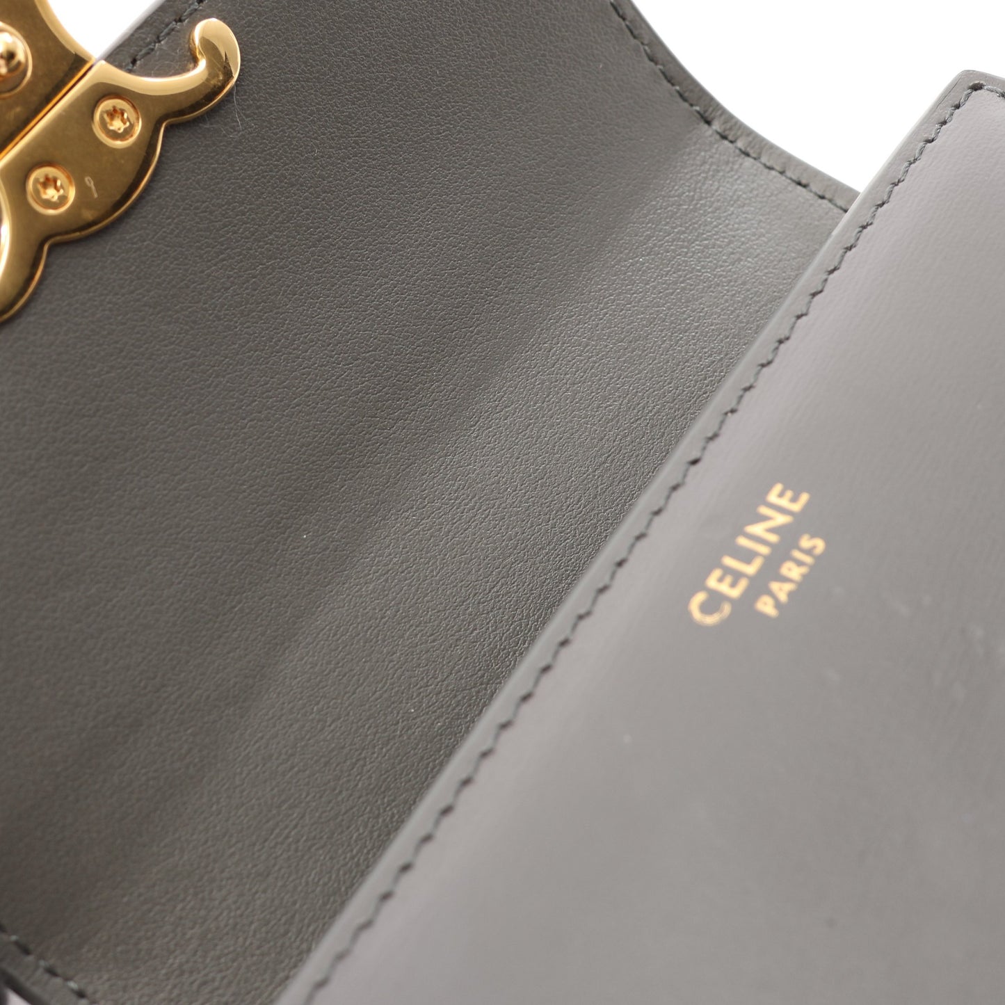 トリオンフ 三つ折り財布 レザー グレー セリーヌ 財布・小物 CELINE