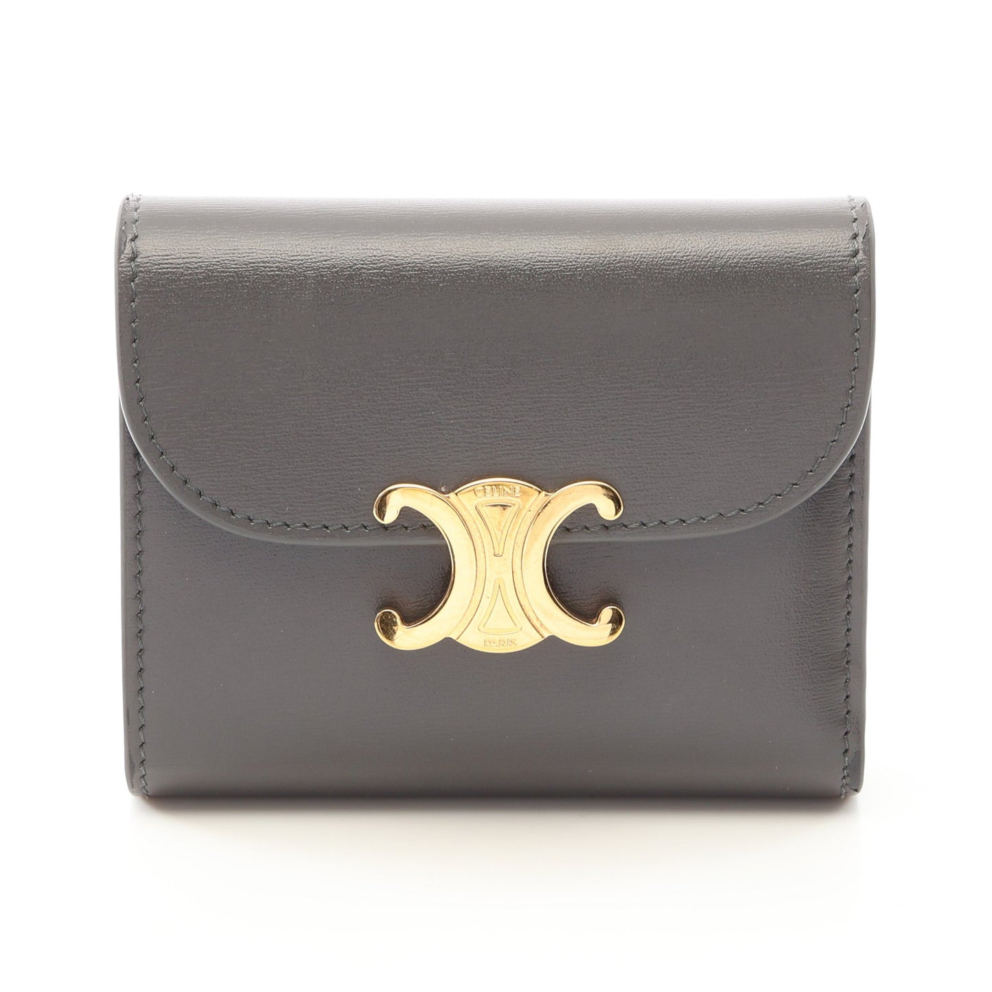 トリオンフ 三つ折り財布 レザー グレー セリーヌ 財布・小物 CELINE