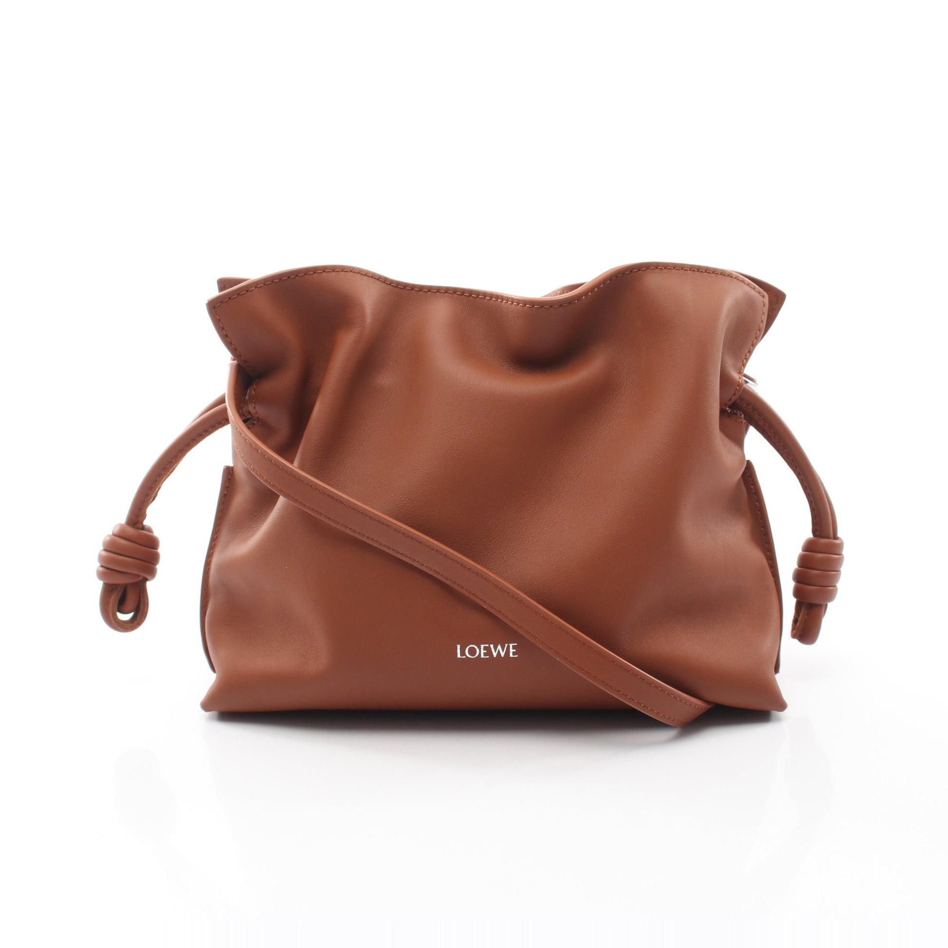フラメンコクラッチ ミニ ショルダーバッグ レザー ブラウン ロエベ バッグ LOEWE