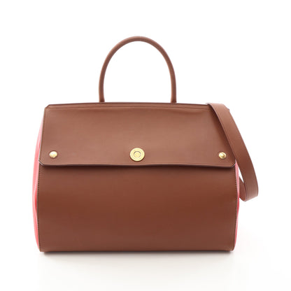 エリザベス 2WAY ハンドバッグ トートバッグ レザー ブラウン レッド バーバリー バッグ BURBERRY