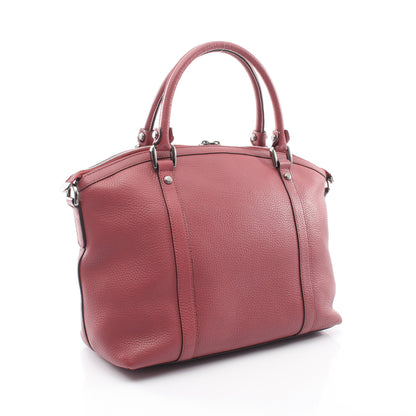インターロッキングG 2WAY ハンドバッグ トートバッグ レザー バーガンディ グッチ バッグ GUCCI