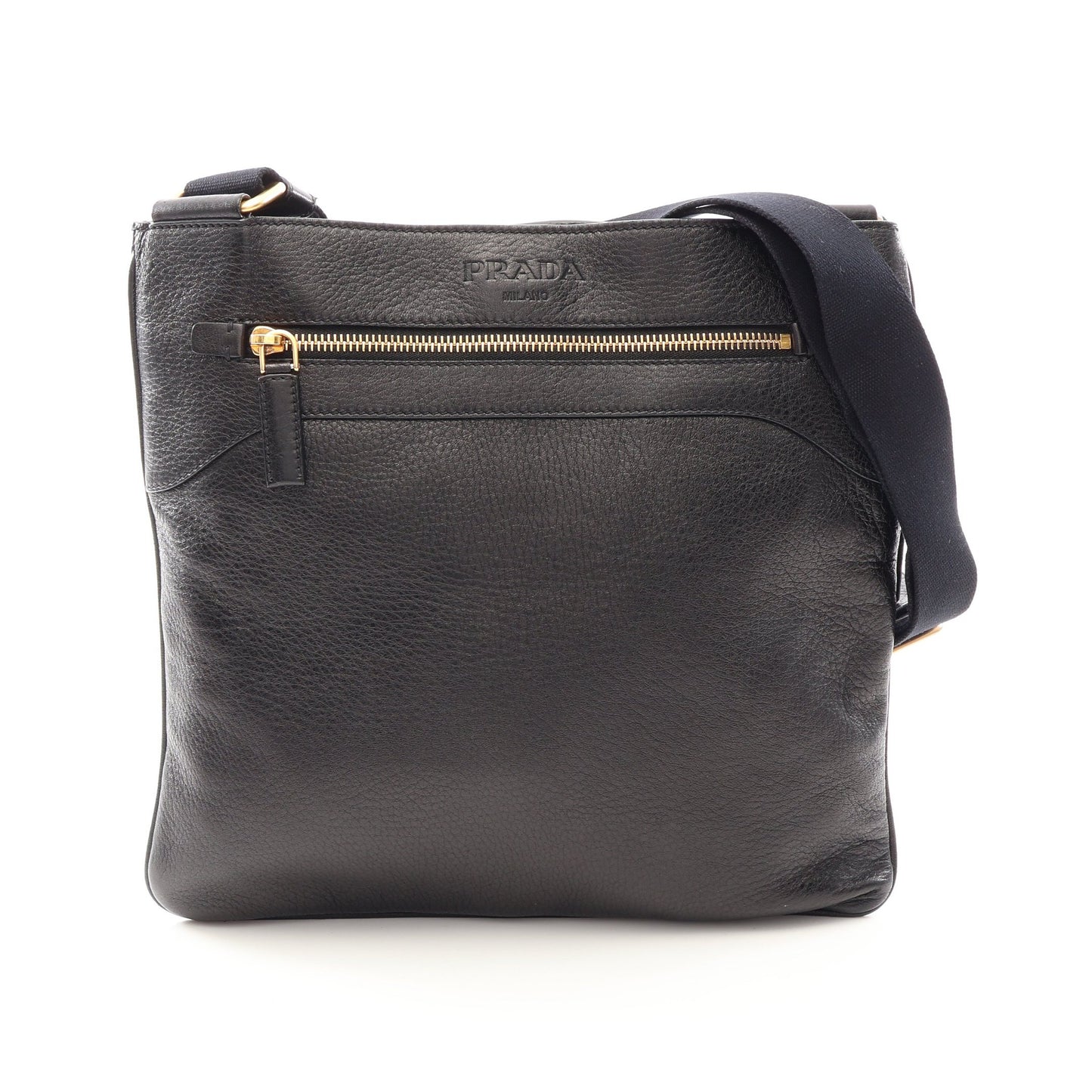 ロゴ ショルダーバッグ レザー ブラック プラダ バッグ PRADA