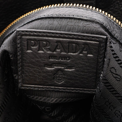 ロゴ ショルダーバッグ レザー ブラック プラダ バッグ PRADA