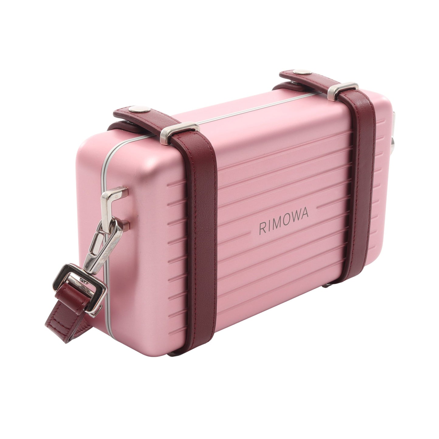 Christian Dior × RIMOWA パーソナルクラッチバッグ ショルダーバッグ ショルダーウォレット アルミニウム レザー ピンク バーガンディ クリスチャンディオール バッグ Christian Dior