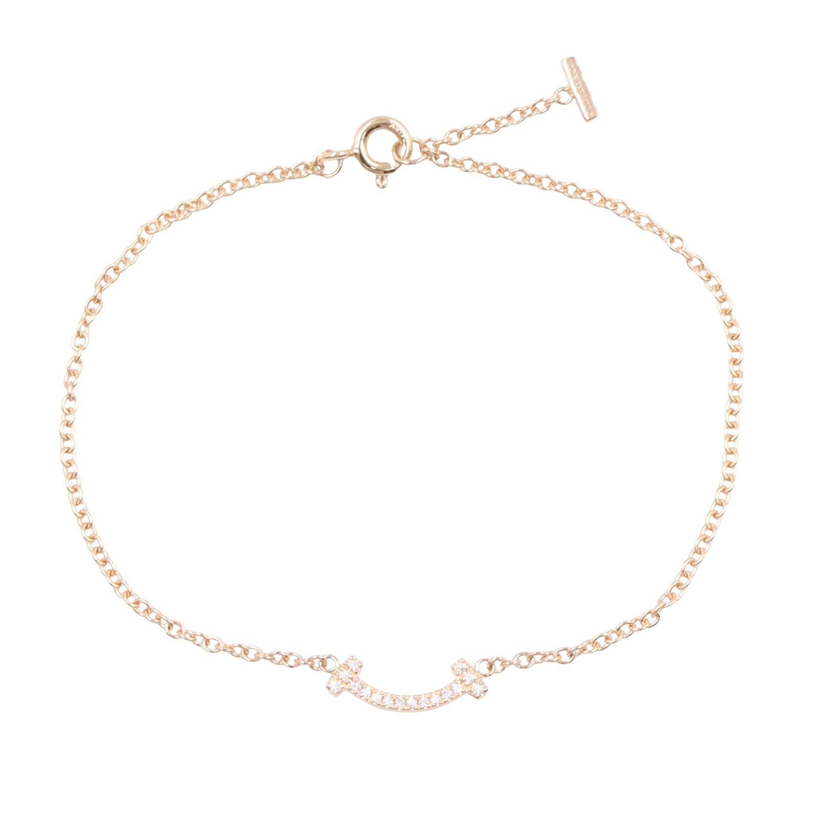 Tスマイル ミニ ブレスレット ダイヤ ブレスレット K18PG ダイヤモンド ピンクゴールド クリア ティファニー アクセサリー TIFFANY & Co.