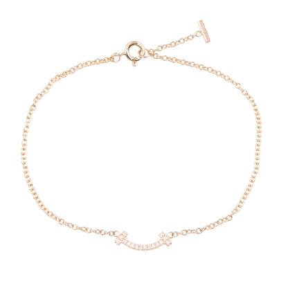 Tスマイル ミニ ブレスレット ダイヤ ブレスレット K18PG ダイヤモンド ピンクゴールド クリア ティファニー アクセサリー TIFFANY & Co.