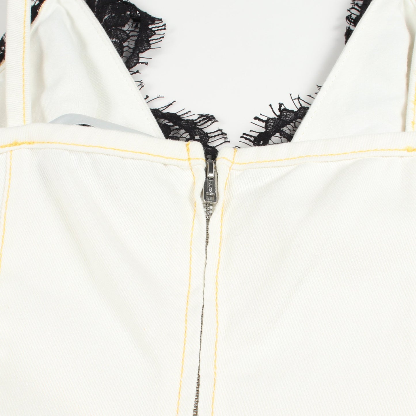 Stonewashed Denim Slip Dress With Lace キャミソール ワンピース コットン ホワイト ブラック スリーワンフィリップリム
