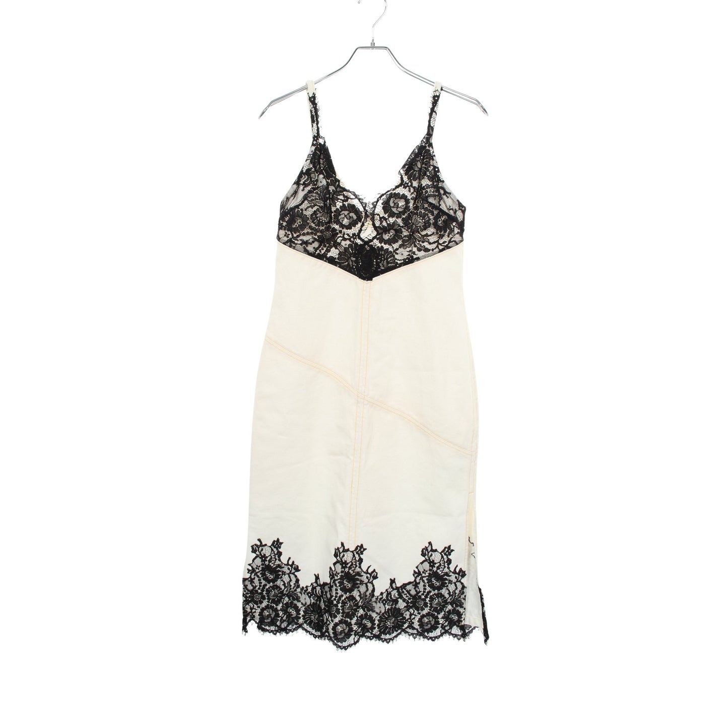 Stonewashed Denim Slip Dress With Lace キャミソール ワンピース コットン ホワイト ブラック スリーワンフィリップリム