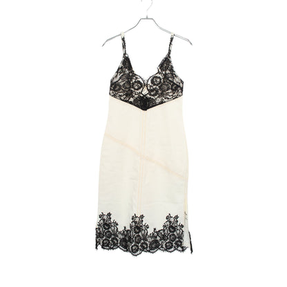Stonewashed Denim Slip Dress With Lace キャミソール ワンピース コットン ホワイト ブラック スリーワンフィリップリム