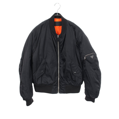 Re-Nylon 三角プレート ブルゾン ボンバージャケット ナイロン ブラック プラダ