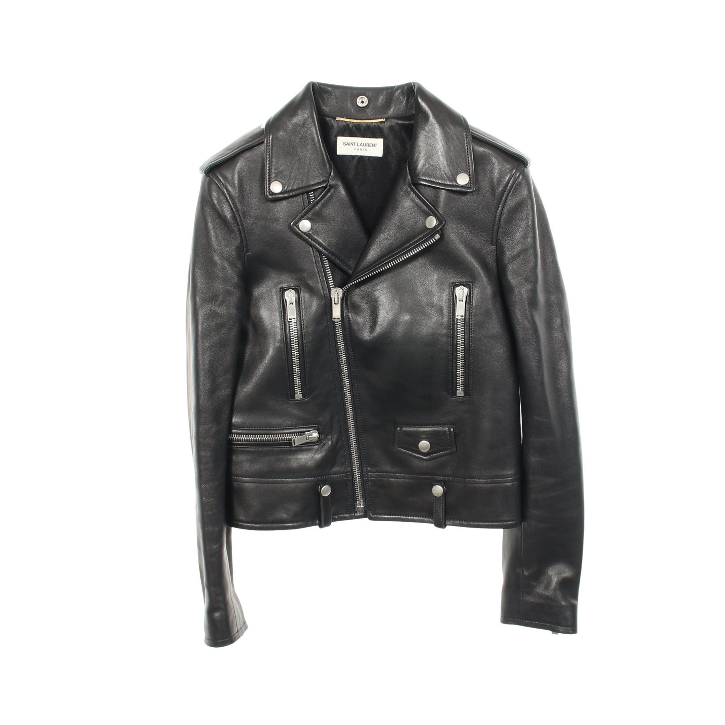CLASSIC MOTORCYCLE JACKET ダブル ライダースジャケット レザー ブラック サンローランパリ