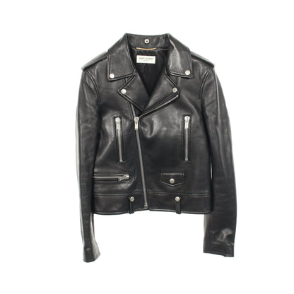 CLASSIC MOTORCYCLE JACKET ダブル ライダースジャケット レザー ブラック サンローランパリ