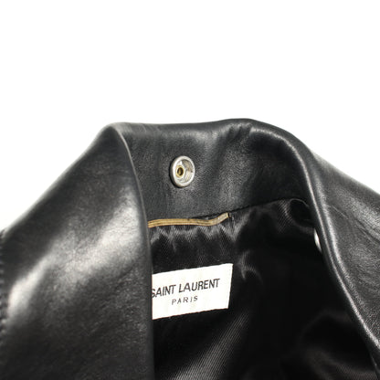 CLASSIC MOTORCYCLE JACKET ダブル ライダースジャケット レザー ブラック サンローランパリ