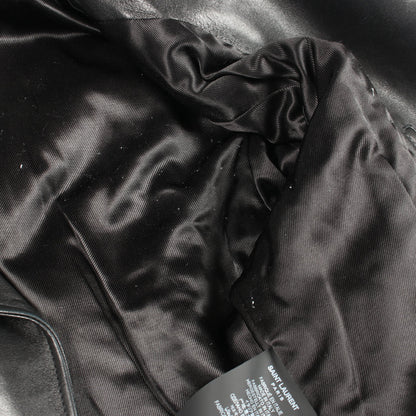 CLASSIC MOTORCYCLE JACKET ダブル ライダースジャケット レザー ブラック サンローランパリ