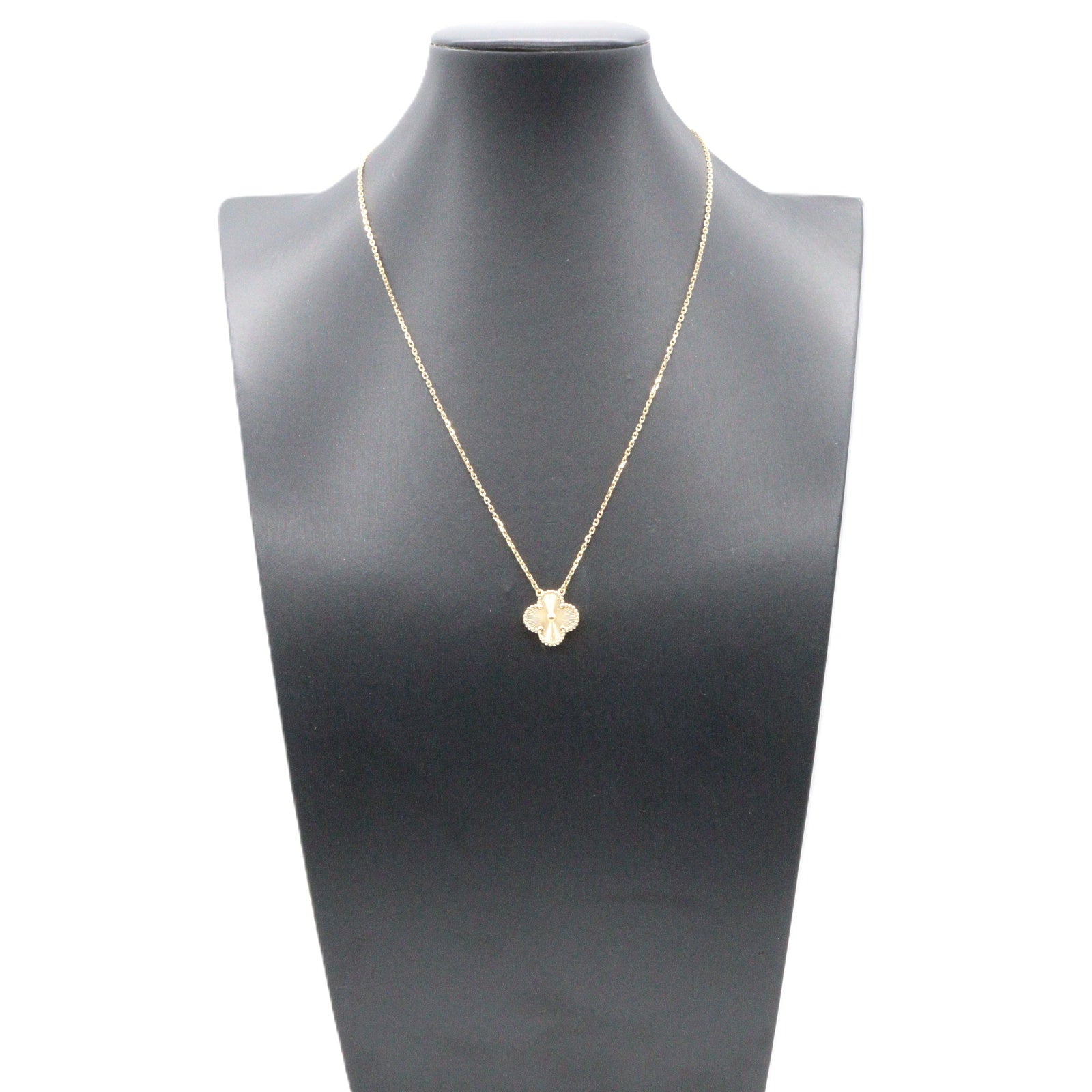 ヴィンテージアルハンブラ ギヨシェ ネックレス K18YG イエローゴールド ヴァンクリーフアンドアーペル アクセサリー Van Cleef & Arpels