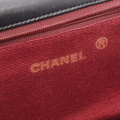 ハーフムーン チェーンショルダーバッグ ラムスキン ブラック ゴールド金具 ヴィンテージ シャネル バッグ CHANEL