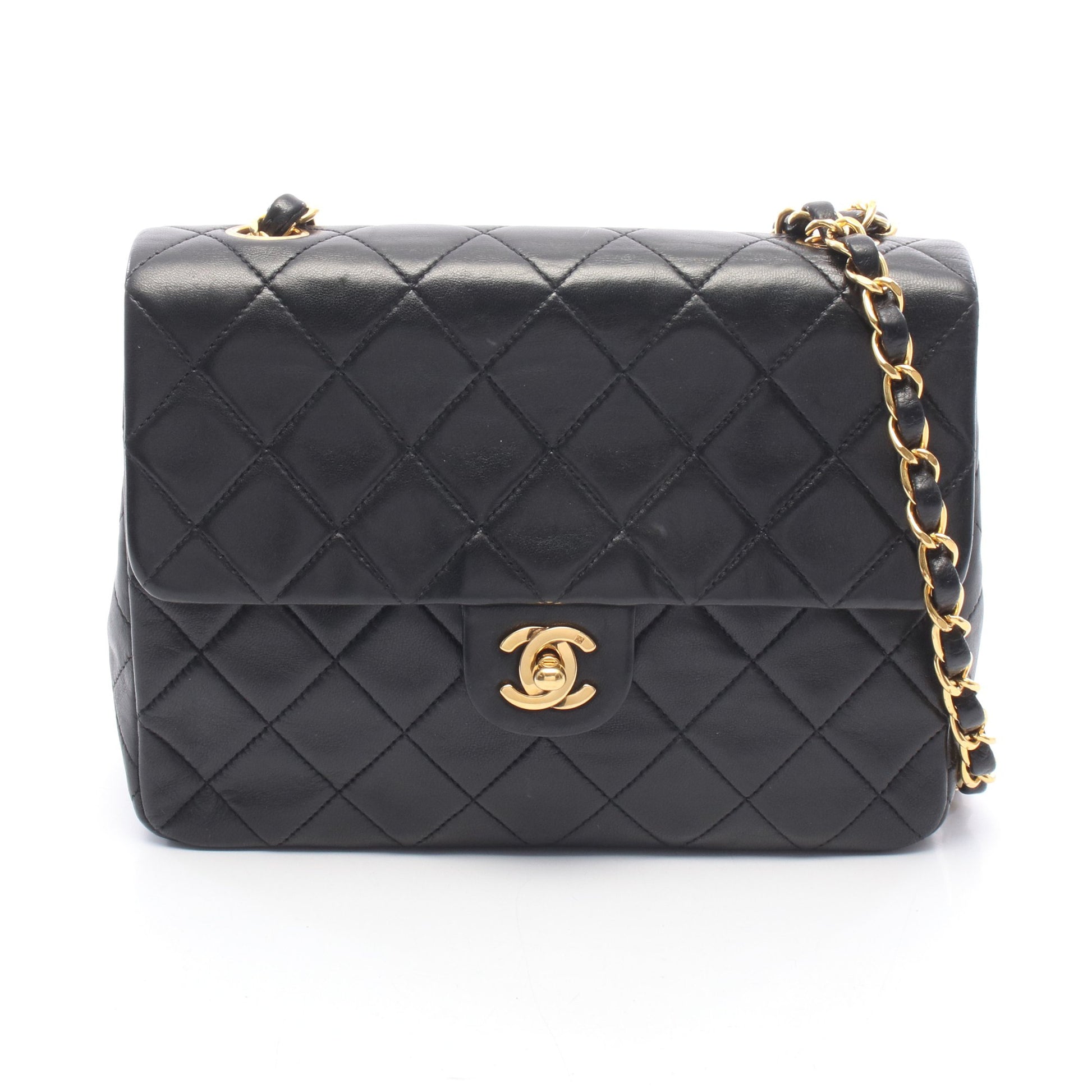 ミニマトラッセ20 チェーンショルダーバッグ ラムスキン ブラック ゴールド金具 シャネル バッグ CHANEL