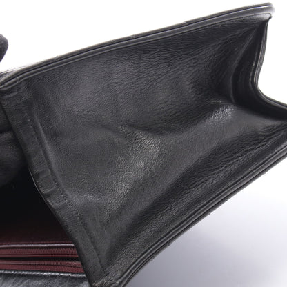 マトラッセ シングルフラップ チェーンショルダーバッグ ラムスキン ブラック ゴールド金具 シャネル