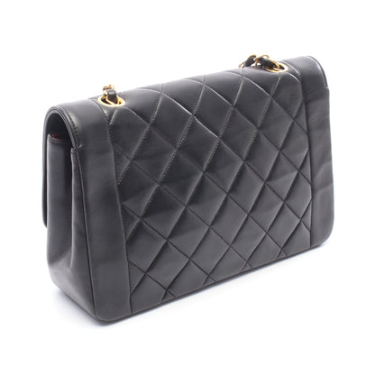 マトラッセ ダイアナフラップ チェーンショルダーバッグ ラムスキン ブラック ゴールド金具 シャネル バッグ CHANEL