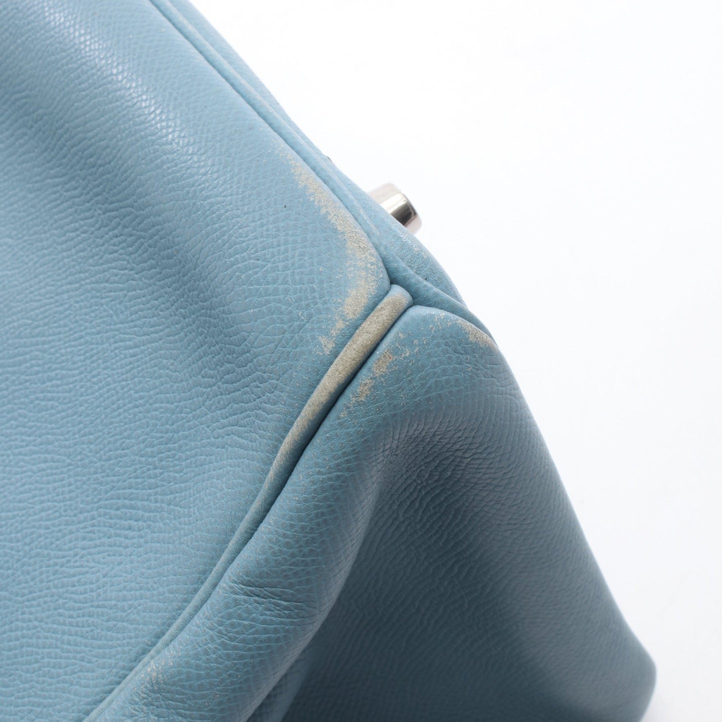 オータクロア32 ブルージーン ハンドバッグ ヴォーエプソン ブルー シルバー金具 □J刻印 エルメス バッグ HERMES