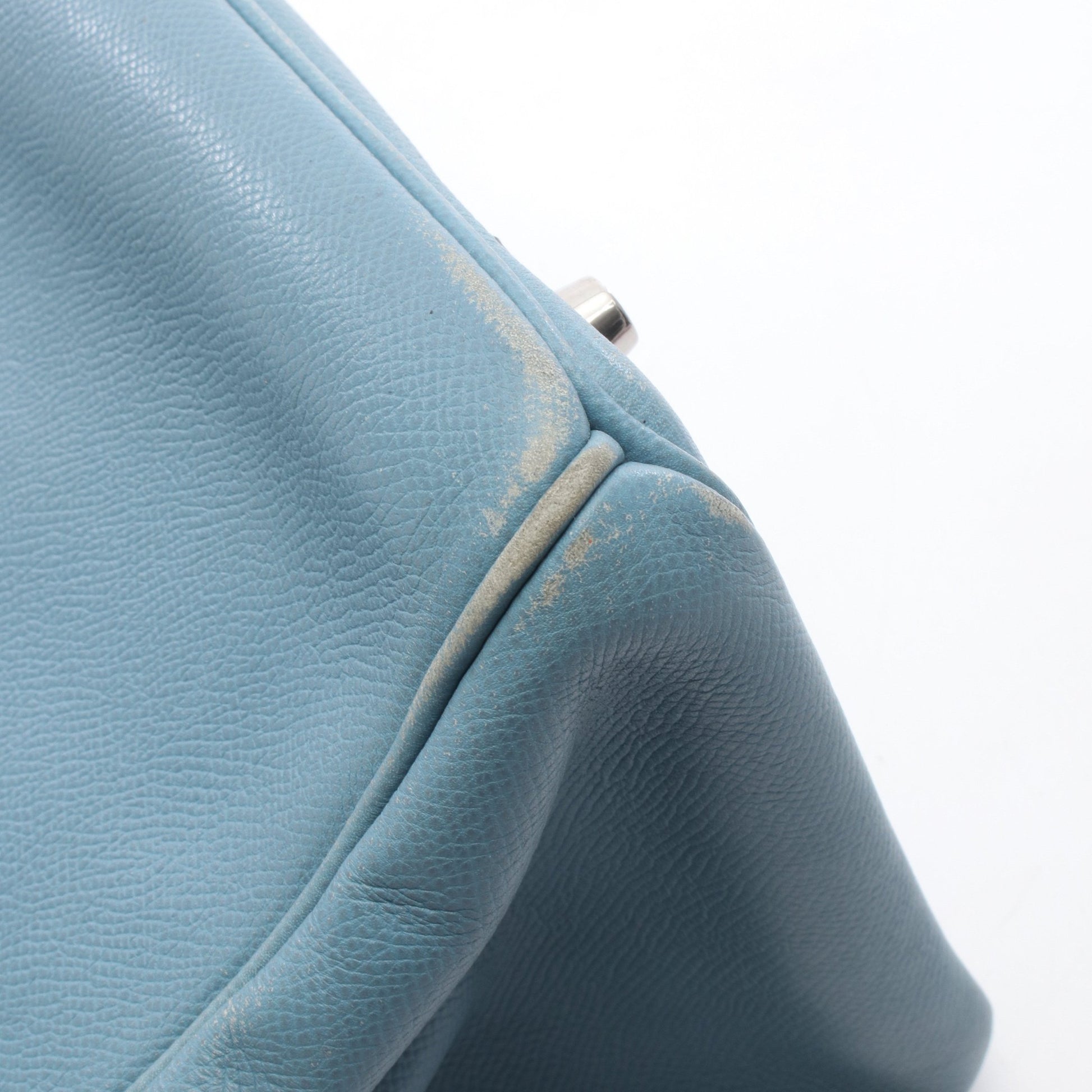 オータクロア32 ブルージーン ハンドバッグ ヴォーエプソン ブルー シルバー金具 □J刻印 エルメス バッグ HERMES