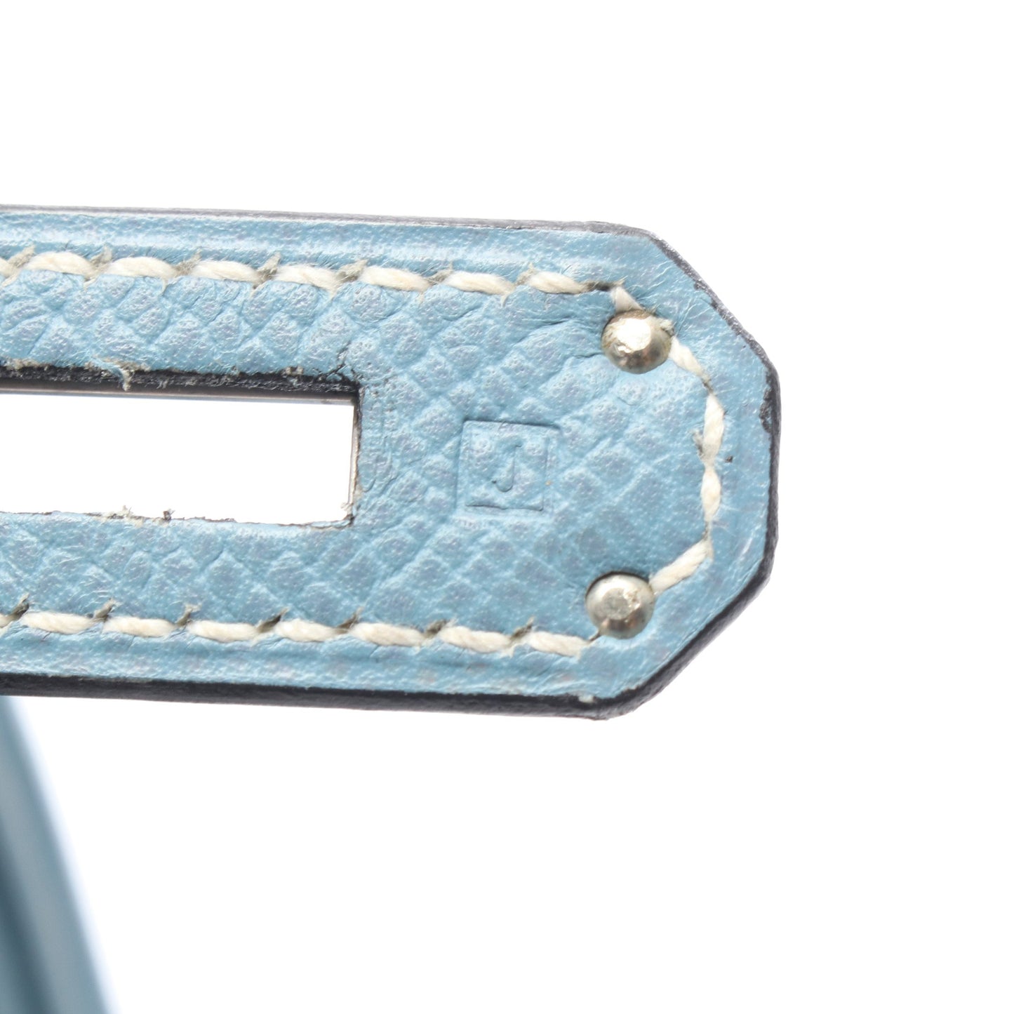 オータクロア32 ブルージーン ハンドバッグ ヴォーエプソン ブルー シルバー金具 □J刻印 エルメス バッグ HERMES