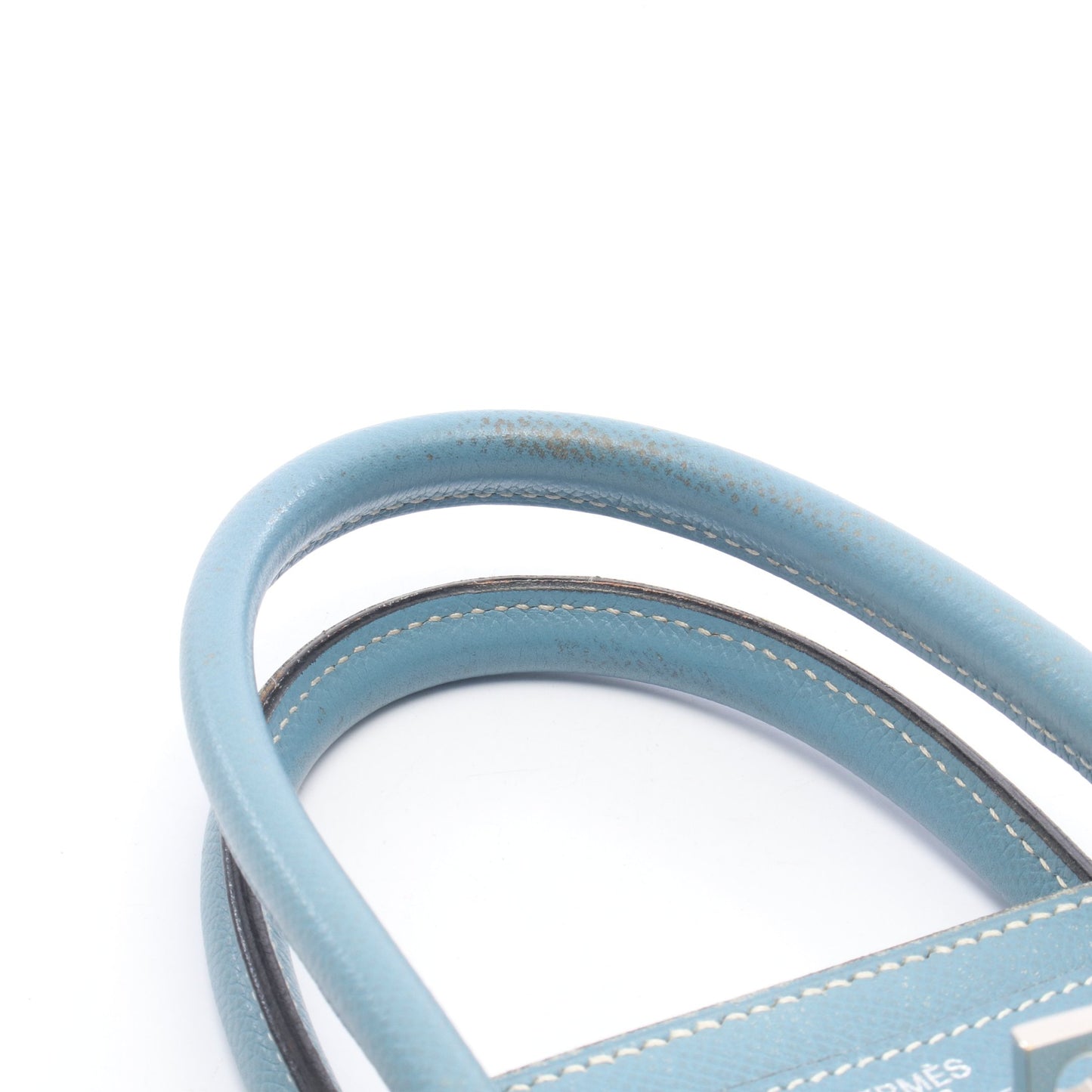 オータクロア32 ブルージーン ハンドバッグ ヴォーエプソン ブルー シルバー金具 □J刻印 エルメス バッグ HERMES