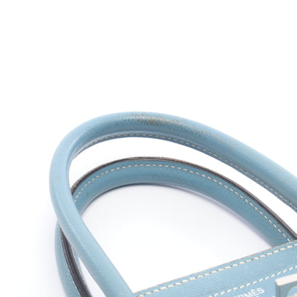 オータクロア32 ブルージーン ハンドバッグ ヴォーエプソン ブルー シルバー金具 □J刻印 エルメス バッグ HERMES