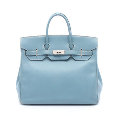 オータクロア32 ブルージーン ハンドバッグ ヴォーエプソン ブルー シルバー金具 □J刻印 エルメス バッグ HERMES
