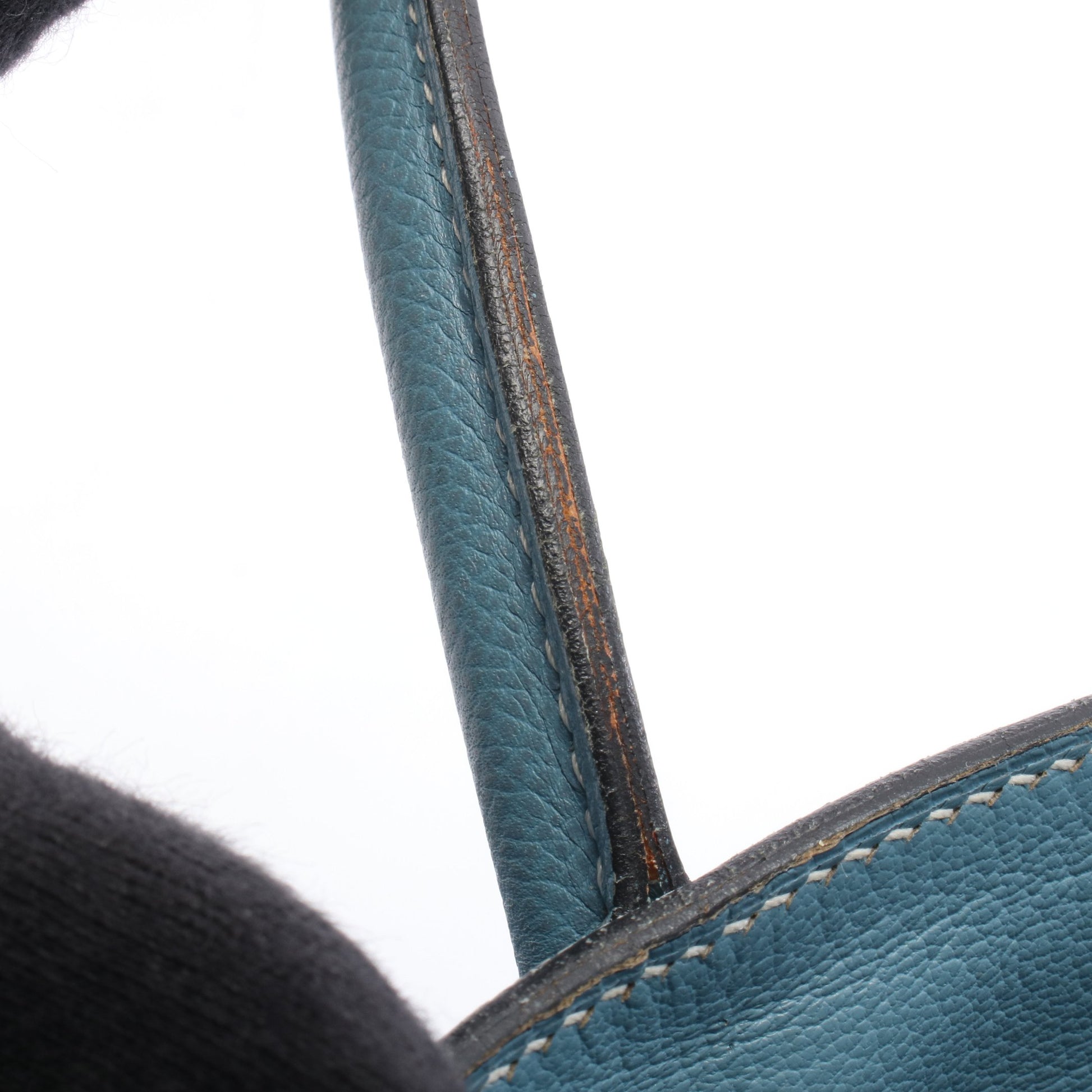 オータクロア32 ブルージーン ハンドバッグ ヴォーエプソン ブルー シルバー金具 □J刻印 エルメス バッグ HERMES