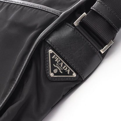 VIAGGIO ショルダーバッグ ナイロン サフィアーノレザー ブラック プラダ バッグ PRADA