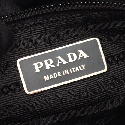 VIAGGIO ショルダーバッグ ナイロン サフィアーノレザー ブラック プラダ バッグ PRADA
