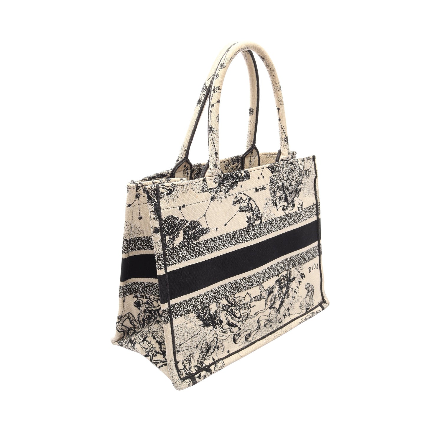 BOOK TOTE ブックトート ミディアム ゾディアック ハンドバッグ トートバッグ キャンバス アイボリー ブラック クリスチャンディオール