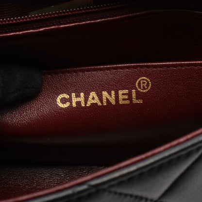 マトラッセ ダイアナフラップ チェーンショルダーバッグ ラムスキン ブラック ゴールド金具 シャネル バッグ CHANEL