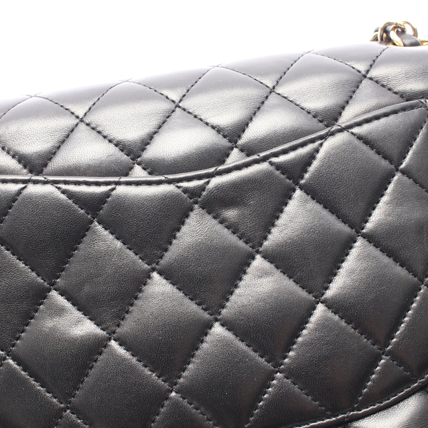 マトラッセ Wフラップ Wチェーンショルダーバッグ ラムスキン ブラック ゴールド金具 シャネル バッグ CHANEL